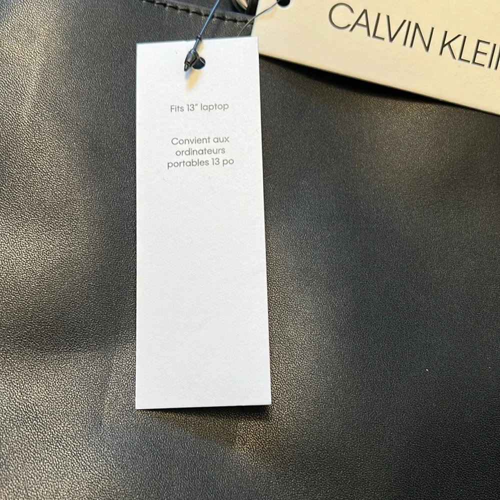 Calvin Klein Genuine Leather Laptop Bag NWT Fits 13